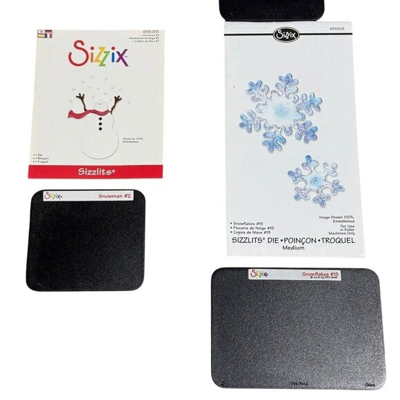 Sizzix Sizzlits Die Set Lot Snowman Snowflakes Branch Dragonfly Butterfly More - Picture 5 of 8